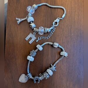 Lot Silver Charm Bracelet (2)